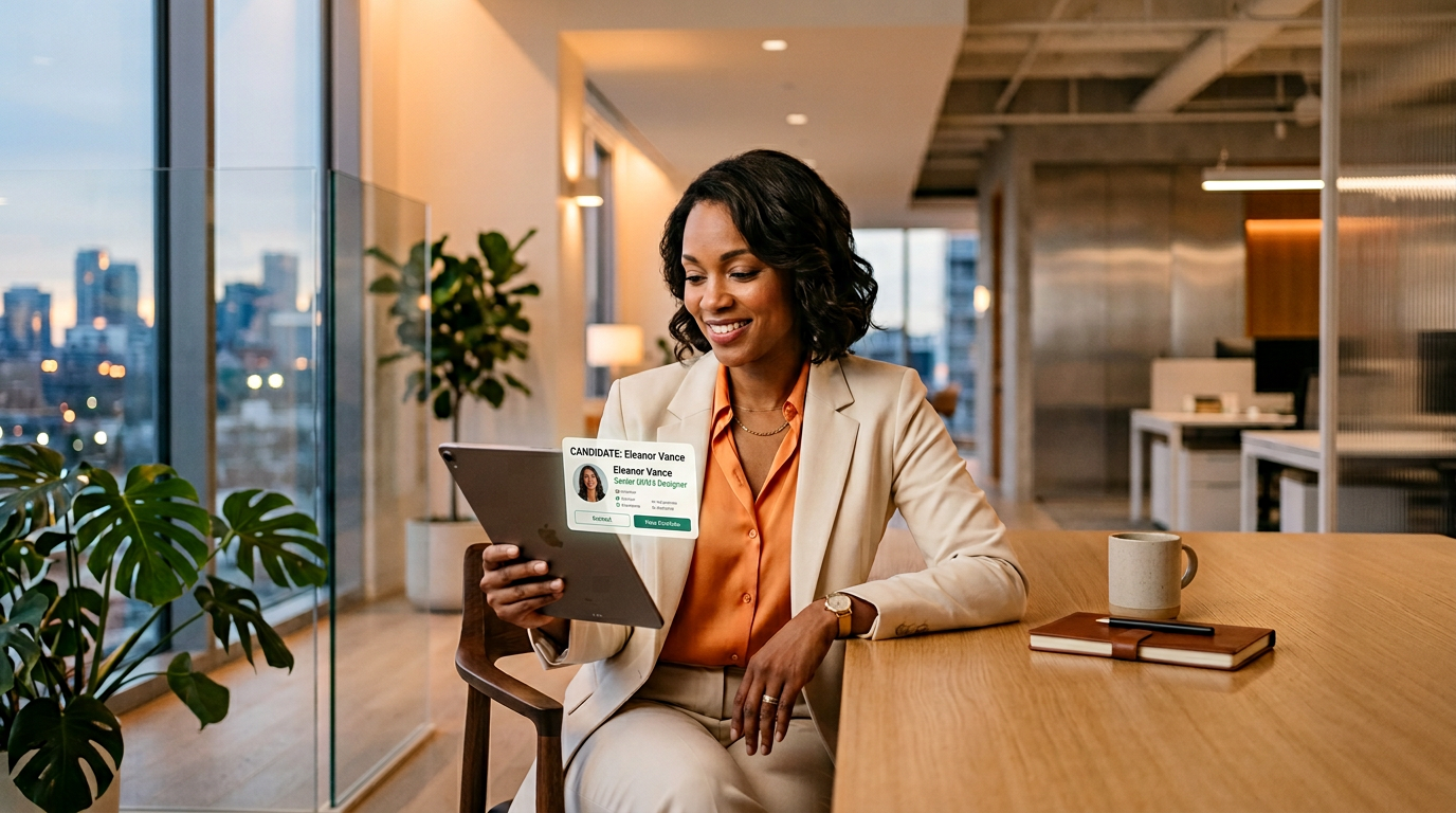 Hiring manager receiving notification